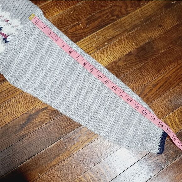 Vintage 80s Jamie Scott Knitted by Hand Gray Fair Isle Sweater - Picture 10 of 10